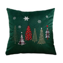 Axyaa Christmas Tree Snowflake Embroidery Pillow Cover 45x45cm 30x50cm Red Green Square