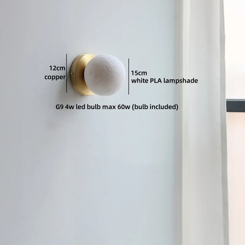 Axyaa Nordic LED Wall Lamp for Bedroom Bedside, Modern Copper Arm, Up Down Rotate, Bathroom Mirror Light