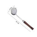 Axyaa Stainless Steel Colander with Wooden Handle Kitchen Skimmer Juice Filter