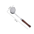 Axyaa Stainless Steel Colander with Wooden Handle Kitchen Skimmer Juice Filter