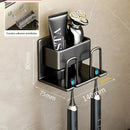 Axyaa Metal Toothbrush Holder and Toothpaste Organizer Wall-Mounted Storage Box