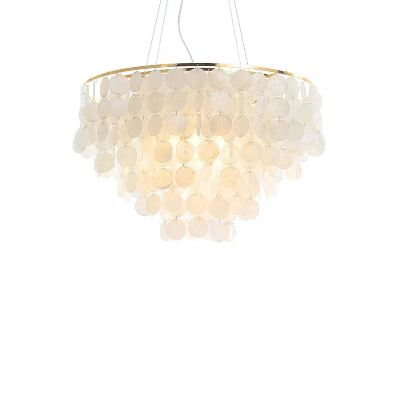 Axyaa Nordic Shell Gold Chandelier Lanterns for Living Room, Restaurant, Bedroom & Aisle
