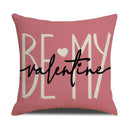 Axyaa Linen Cushion Cover 45x45 for Modern Living Room Decor & Sofa - Valentine's Day Theme