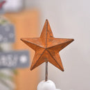 Axyaa Mini Wooden Bead Tree Ornaments with Star Topper, Rustic Farmhouse Style