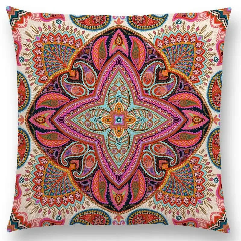 Axyaa Boho Paisley Floral Navajo Geometric Fantasy Pillowcase Suite.