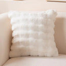 Axyaa Coffee/White Plush Cushion Cover 18x18inch Soft Decorative Pillow for Couch