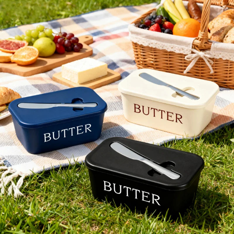 Axyaa Rectangular Cheese Box & Knife Set for Restaurant Kitchen