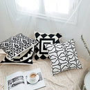 Axyaa Abstract Geometric Canvas Cotton Cushion Cover 45x45cm