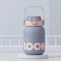 Axyaa 1100ML Kids Straw Thermos Bottle Stainless Steel Travel Insulation Cup