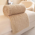 Axyaa Ultra Soft 3D Jacquard Fleece Blanket - Vintage Roman Column Striped Sofa Throw