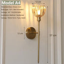 Axyaa Floral Glass Wall Sconce: LED Bedroom/Living Room Lamp