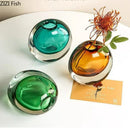 Axyaa Glass Vase Artificial Flowers Desk Decoration Modern Home Decor