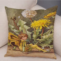 Axyaa Flower Girl Cushion Set - Fairy Tale Decor for Living Room, Bedroom Sofa