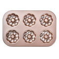 Axyaa 6 Hole Non-Stick Cake & Pastry Mould - Carbon Steel Baking Tray