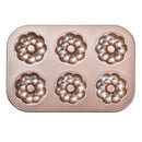 Axyaa 6 Hole Non-Stick Cake & Pastry Mould - Carbon Steel Baking Tray