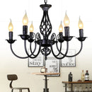 Axyaa Vintage Black White Chandeliers: Elegant Wrought Iron Lighting Fixture for Home and Hotel