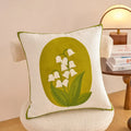 Axyaa Floral Embroidery Pillowcase 45x45: Home Decor Cushion Cover Sofa Headboard