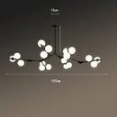 Axyaa Glass Ball Chandelier: Nordic 24-Head LED Pendant Light for Home Décor