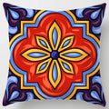 Colorful Geometric Flower Pillow Case by Axyaa: Simple Polyester Sofa Decorative Cover