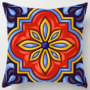 Colorful Geometric Flower Pillow Case by Axyaa: Simple Polyester Sofa Decorative Cover
