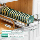 Axyaa Pull-Out Bowl & Dish Holder: Kitchen Cabinet Storage Organizer Rack