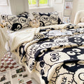Axyaa Cartoon Print Dual Use Blanket in Milk Velvet & Cashmere for Winter and Spring
