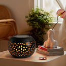 Axyaa Solar LED Elliptical Garden Lantern: Waterproof, Elegant Metal Design for Outdoor Patio.