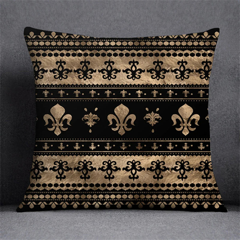 Axyaa Black Gold Plant Design Pillowcase for Elegant Home Decor