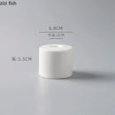 Axyaa White Ceramic Dessert Cone Holder for Sweet Snacks and Sushi