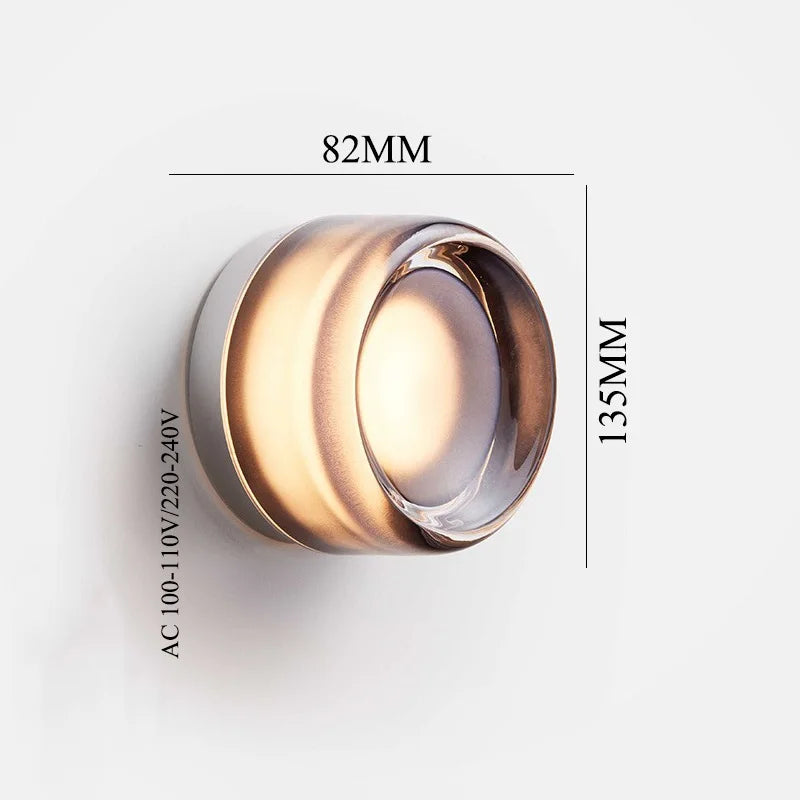 Axyaa Round Acrylic LED Wall Sconce Light for Corridor Balcony Modern Atmosphere