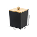 Axyaa Acrylic Qtip & Swab Holder with Bamboo Lids - Clear Apothecary Canister Jar