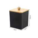 Axyaa Acrylic Qtip & Swab Holder with Bamboo Lids - Clear Apothecary Canister Jar