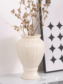 Axyaa Rose Light Luxury Vase: French Style Cream Ornaments for Home Decor