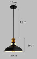 Axyaa Metal Pendant Light Industrial E27 Nordic Style for Kitchen Bar Dining Room