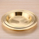 Axya Brass Dinner Plate Set - Steamed Chicken Copper Tray - Round Flat Thickened Design