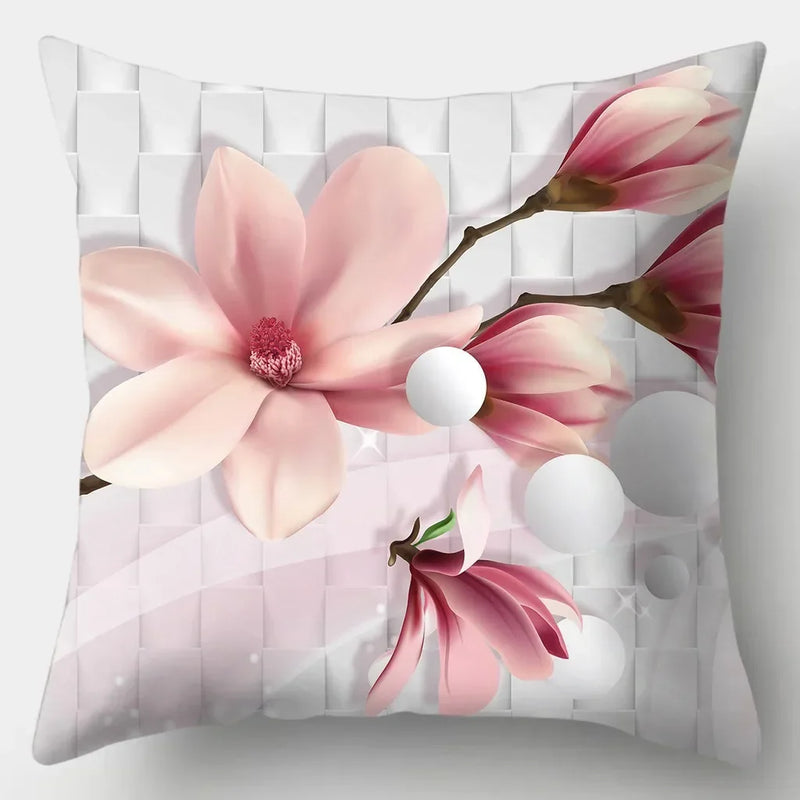 Axyaa Retro Flowers Pillowcase 45cmX45cm Square Sofa Cushion Cover