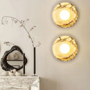 Axyaa Luxury Stone White Glass Ball LED Wall Lamp