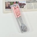 Axyaa Strawberry Korean Cutlery Set with Case, Stainless Steel, Portable Utensils