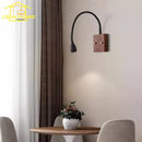 Axyaa Walnut Wood LED Wall Lamp with Flexible Hose & Universal Joint
