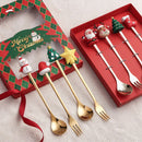 Axyaa Christmas Spoon & Fork Set in Gift Box