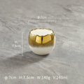 Axyaa White Gold Ceramic Eggshell Steamed Egg Bowl | Dessert Pudding Yogurt Bowl