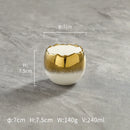 Axyaa White Gold Ceramic Eggshell Steamed Egg Bowl | Dessert Pudding Yogurt Bowl
