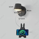 Axyaa LED Rotatable Wall Lamp USB Charging Touch Dimming for Bedroom and Living Room