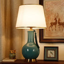 Axyaa Green Ceramics Table Lamp LED Modern Design for Home Bedroom