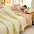 Axyaa Floral Summer Blanket & Pillowcase Set - Soft Knitted Duvet, Breathable & Skin-Friendly
