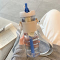 Axyaa 800ML Straw Water Bottle - Portable Infuser Filter for Juice & Bubble Tea