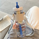 Axyaa 800ML Straw Water Bottle - Portable Infuser Filter for Juice & Bubble Tea