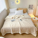 Axyaa Geometric Pattern Fleece Blanket: Soft & Cozy Throw for Sofa, Bed, Travel