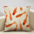 Axyaa Goldfish Linen Cushion Cover 45x45cm for Sofa, Living Room Decoration