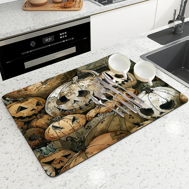 Axyaa Halloween Pumpkin Head Drying Mat